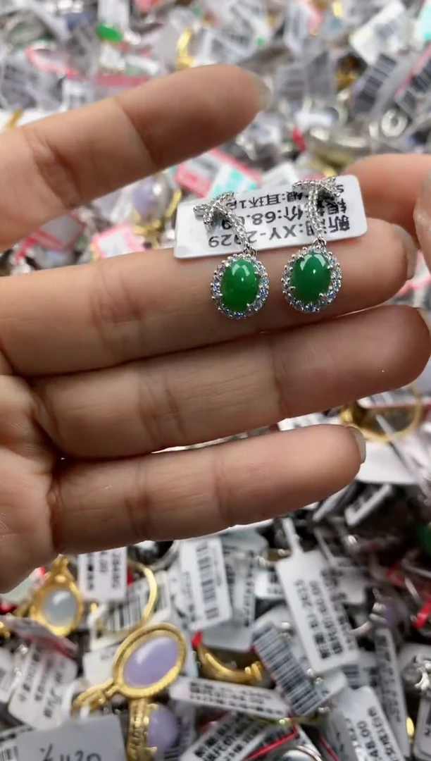 银S925镶嵌戒指翡翠101010---9