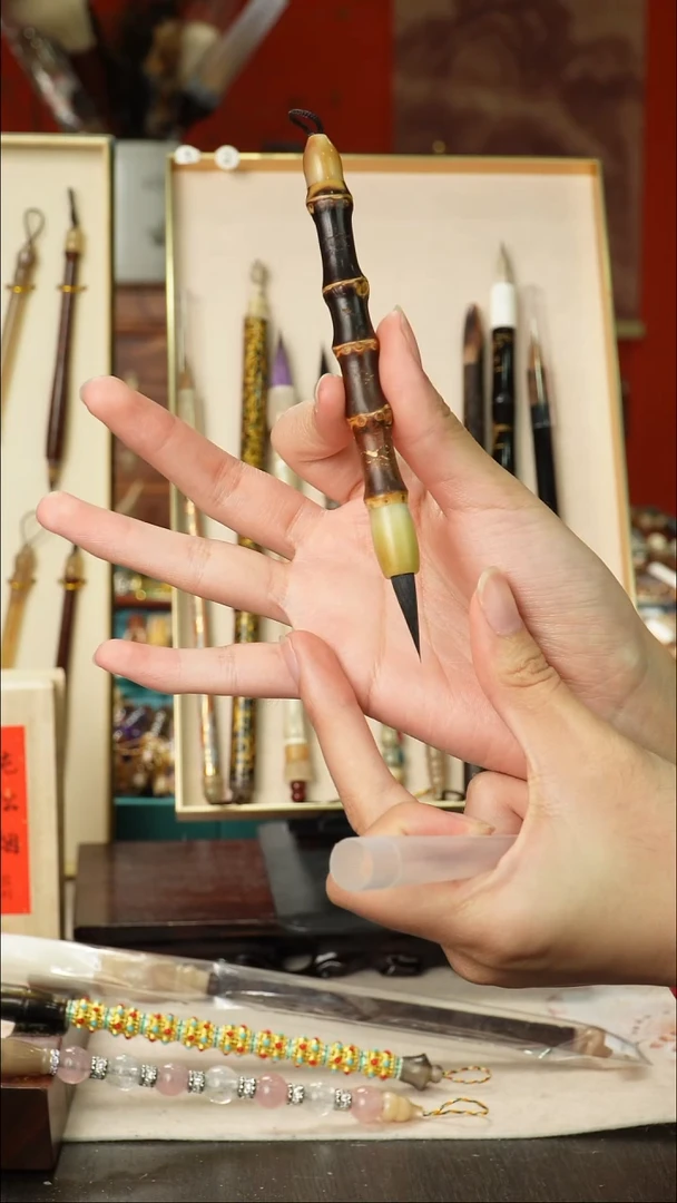 孤品高货毛笔链接 清水试笔 蘸墨不退