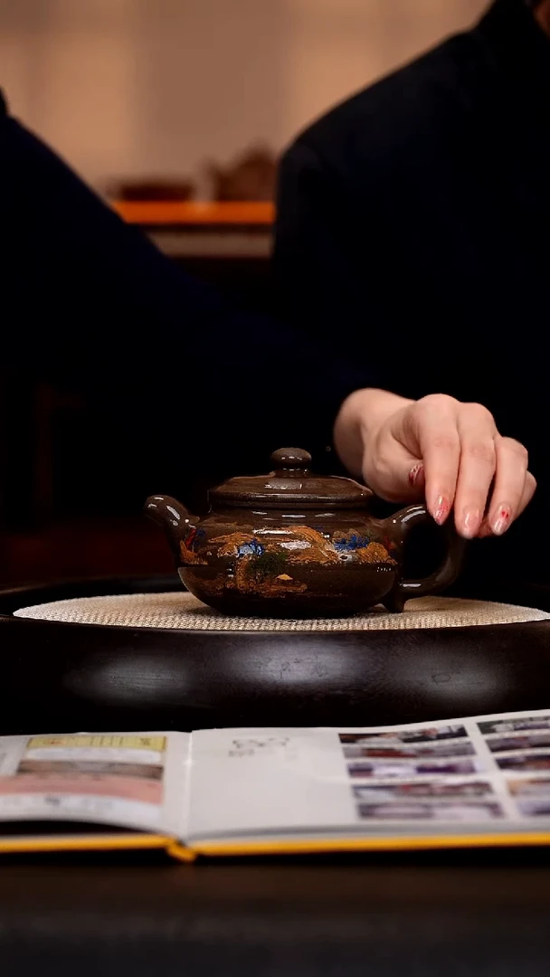 茶壶紫砂SJK74大亨仿古   鲨皮青 250cc