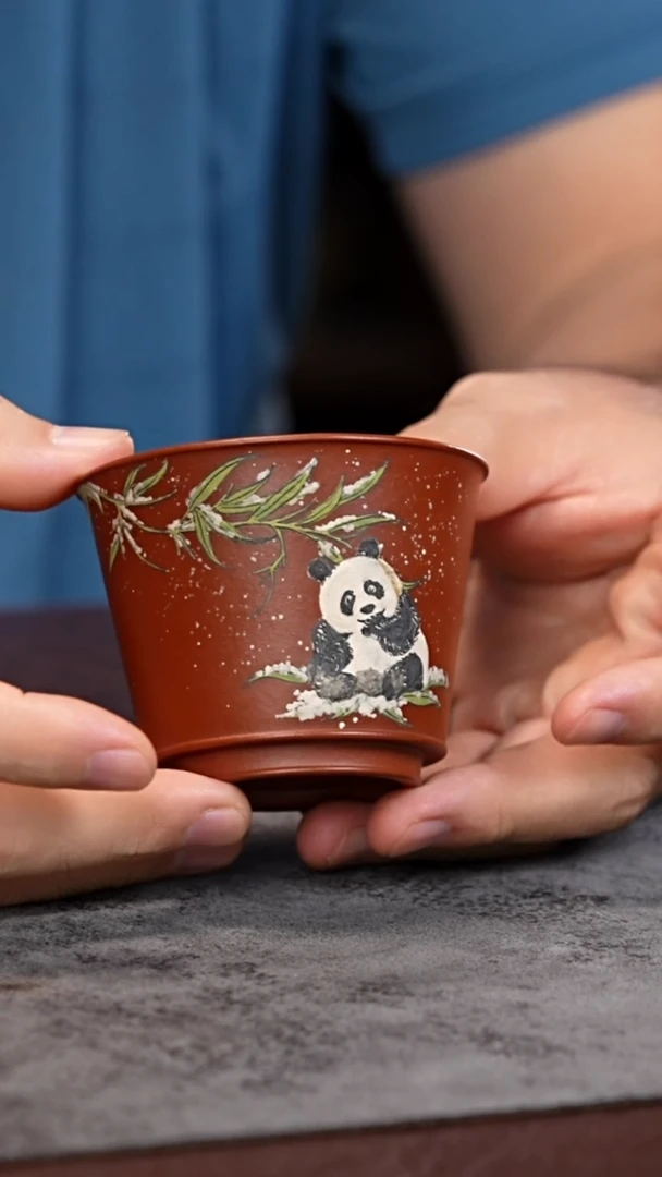 茶杯紫砂紫砂泥绘主人杯