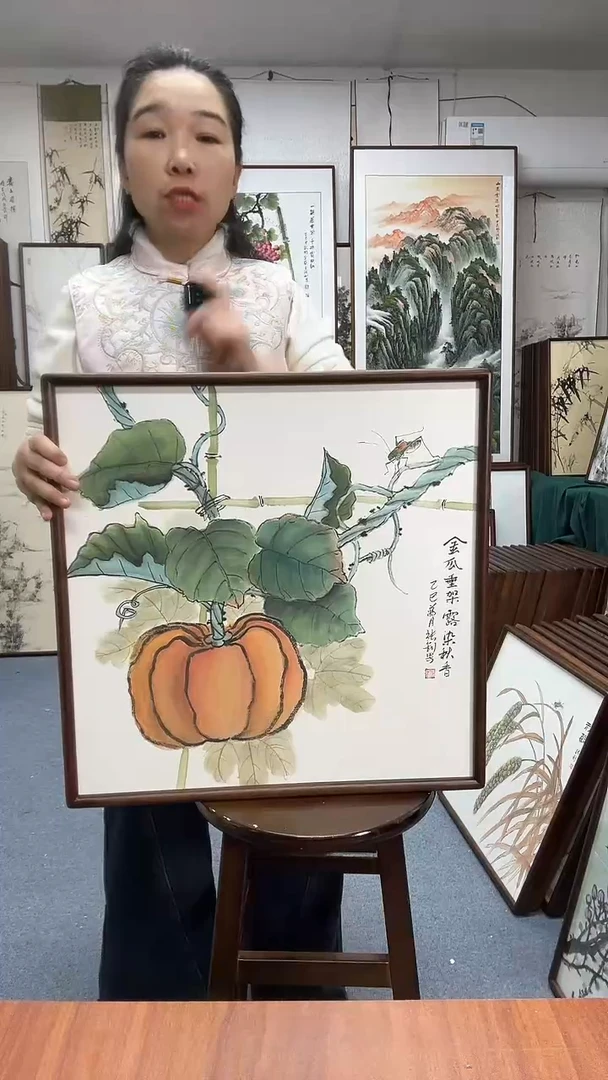 国画尺寸52*52实木画框京东包邮手绘