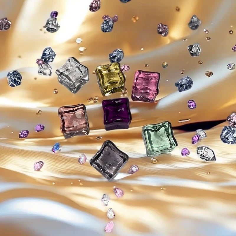 七色系冰块【七选二】夜光细闪冰块diy摆件