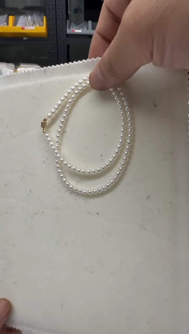 【闪购商品】淡水珍珠项链18K金镶嵌4-5mm