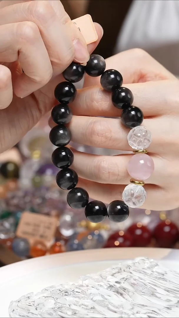 未镶嵌黑曜岩手串黑曜石手串·MM0025NOV041L259