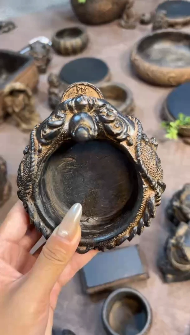 陶土【火山泥】金蟾盆