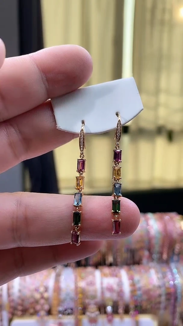 【闪购商品】碧玺耳钩银S925镶嵌15611561555