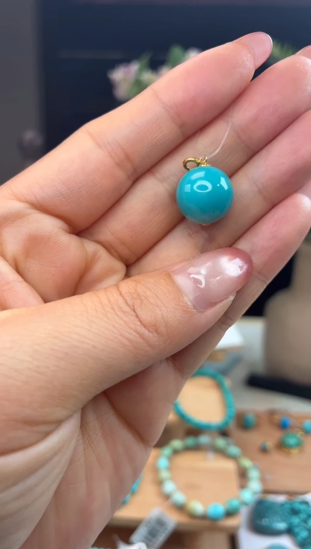 18K金镶嵌绿松石吊坠(不含链)1