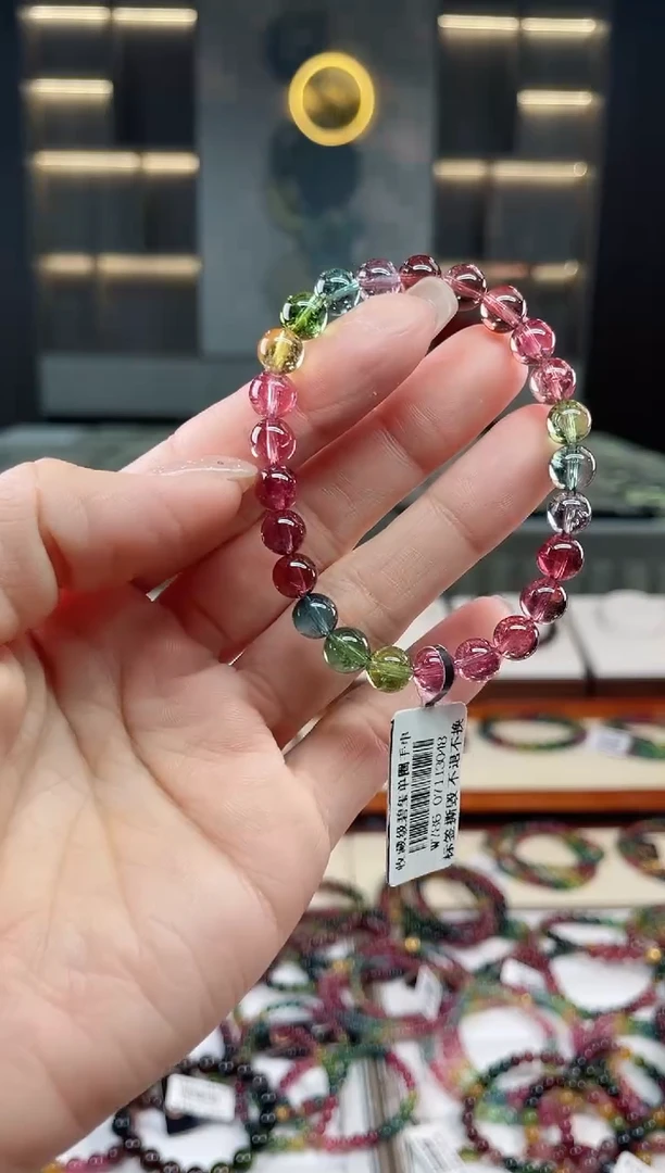 未镶嵌老矿碧玺单圈手串7mm+碧玺（多样性发一条）T