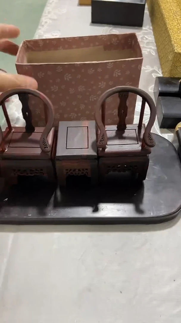 木 微型 套三小家具摆件