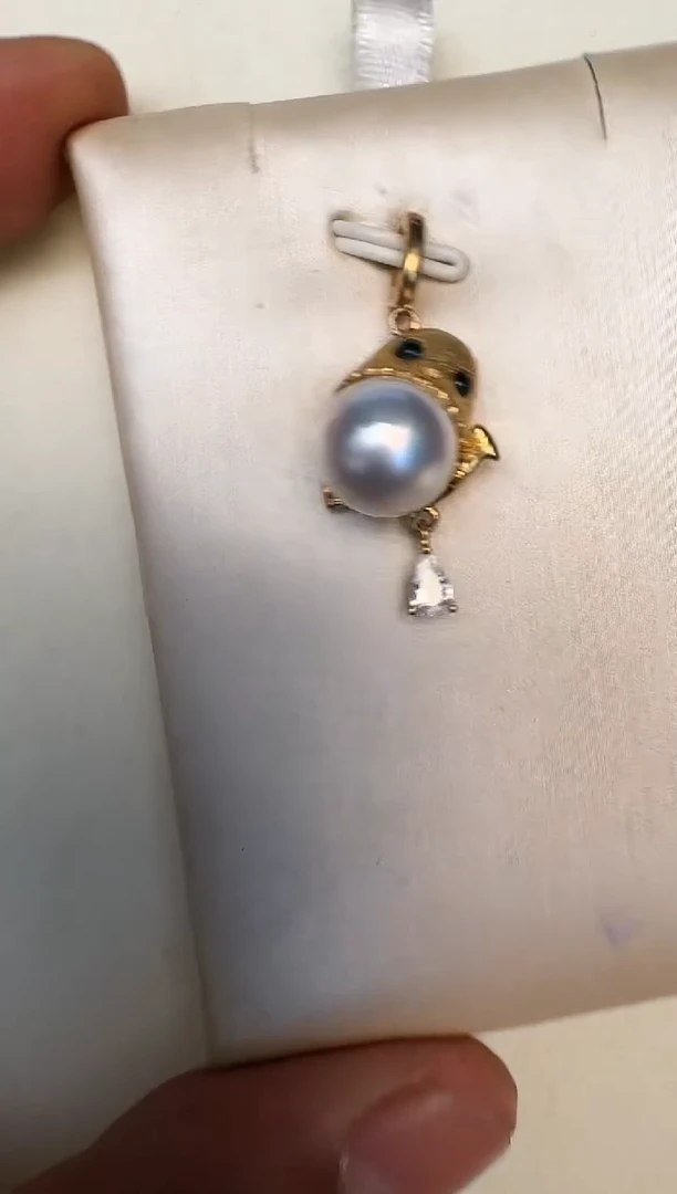 海水珍珠银S925镶嵌颈饰吊坠