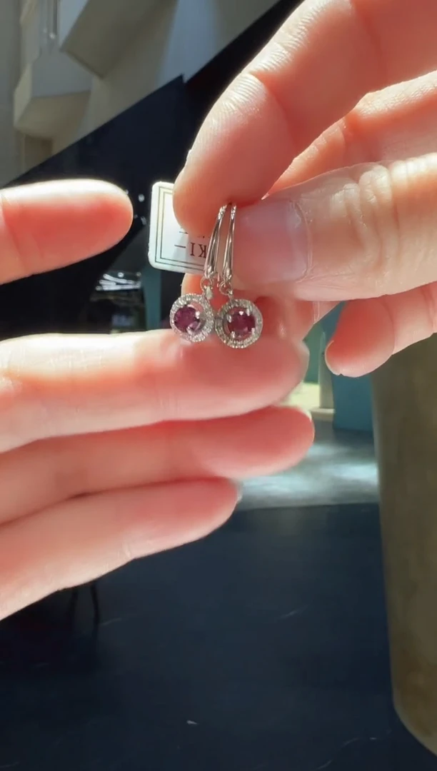 【闪购商品】石榴石耳饰银S925镶嵌38】