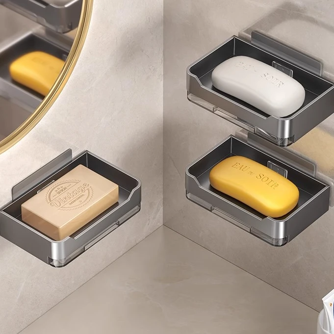 【GKKBO德国精工】65 肥皂盒壁挂式卫生间免打孔双层肥皂沥水盒