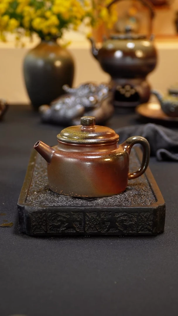 茶壶紫砂纯自然柴烧