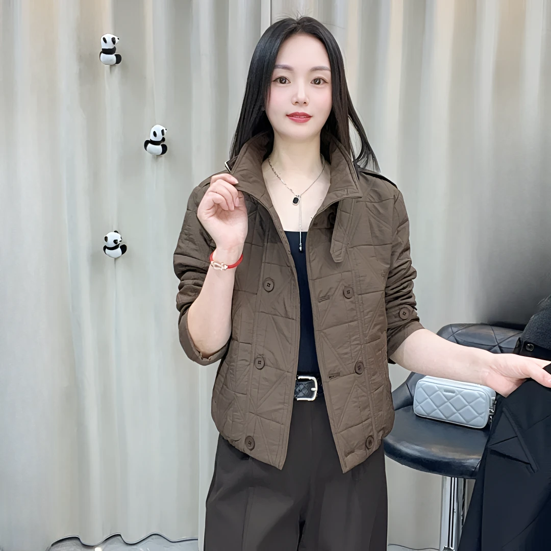 《好兮好》冬季新款免烫显瘦短款立领棉服长袖休闲厚款外套7120