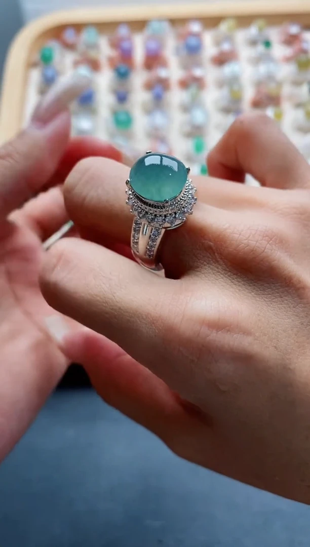 未镶嵌戒指翡翠天然缅甸翡翠A货222 1-2