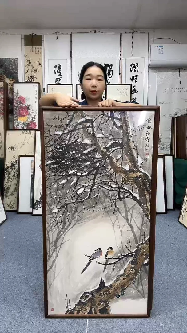 国画63*123实木画框京东包邮手绘