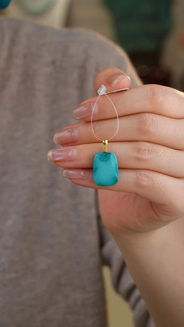 【闪购商品】绿松石吊坠(不含链)18K金镶嵌1