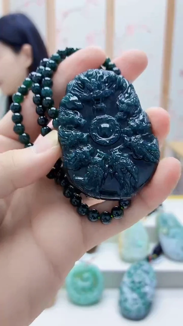 未镶嵌定制翡翠4812bb-毛货挂件31赠珠链