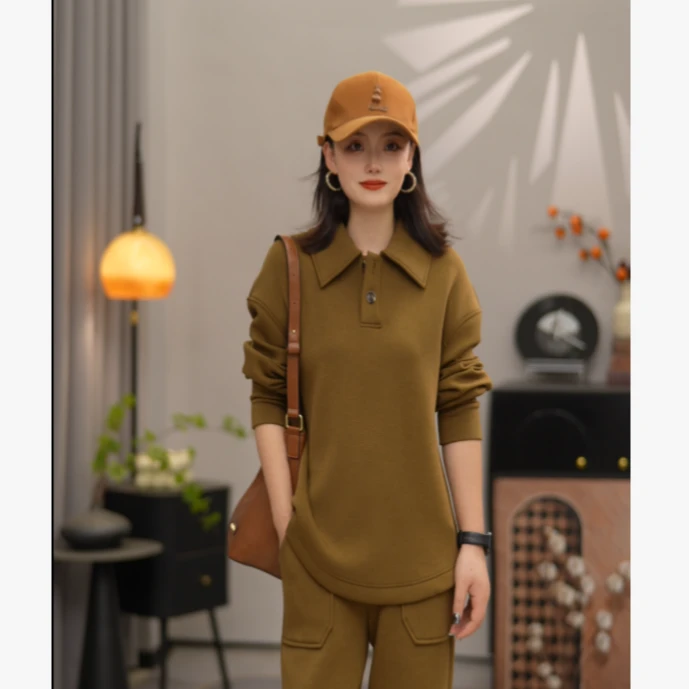 AMASS/阿玛施530015早秋新款质感减龄宽松翻领百搭舒适穿搭上衣女