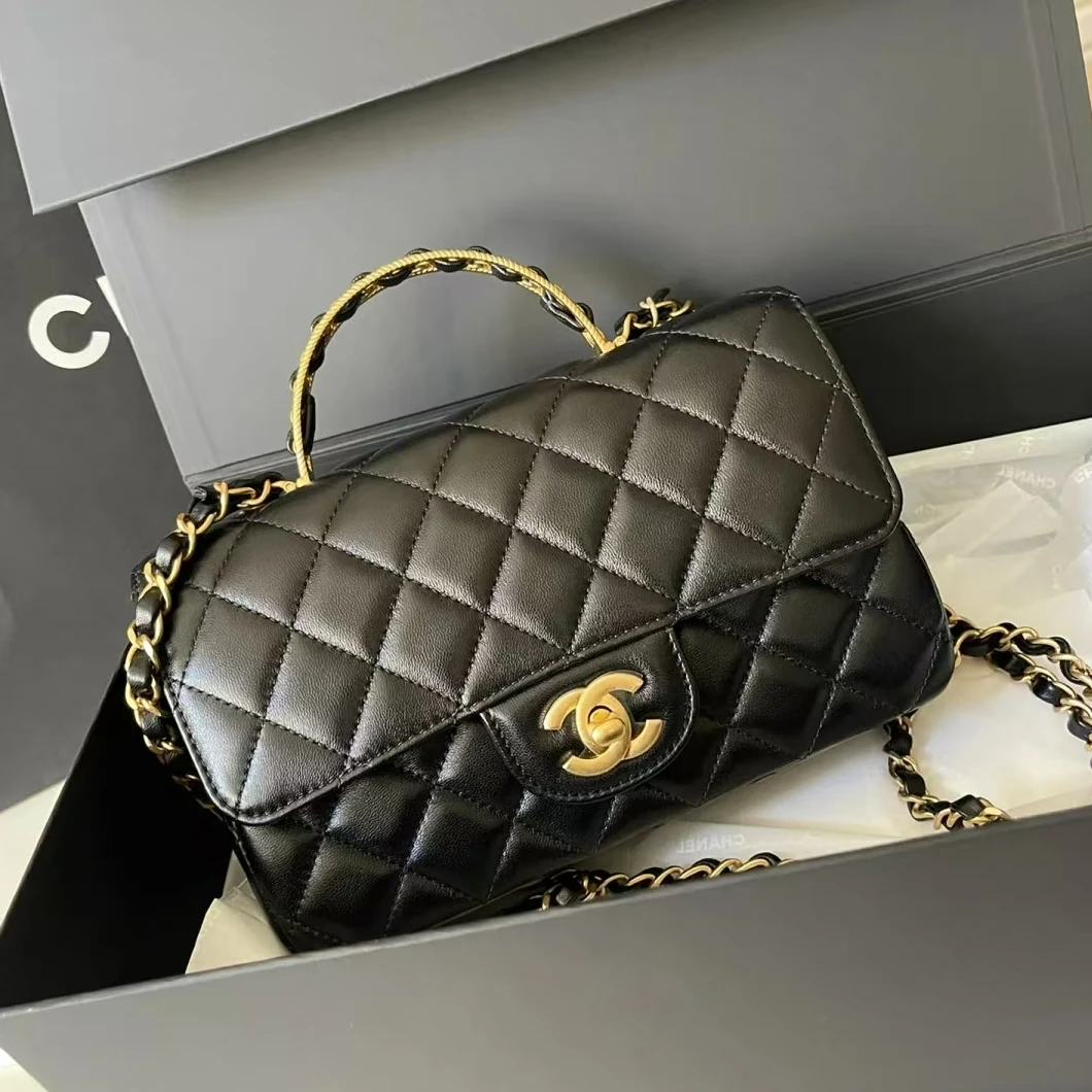 99新 Chanel/香奈儿 /青奢荟/黑金23K手柄大迷你/61180