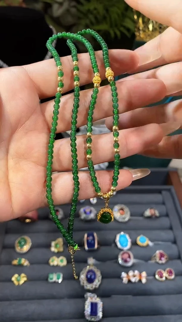 项链未镶嵌翡翠天然翡翠项链