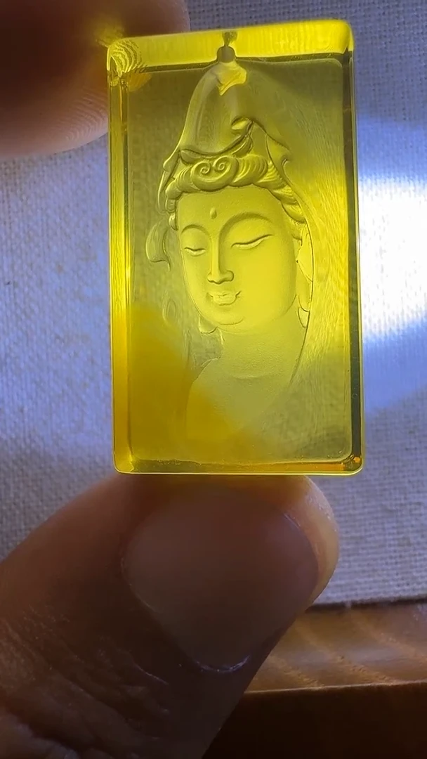 未镶嵌吊坠(不含链)琥珀观音方牌吊坠