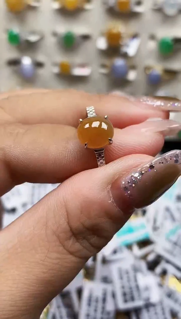 银S925镶嵌戒指翡翠0256