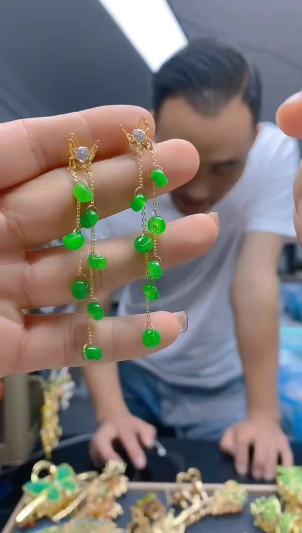 【闪购商品】翡翠耳饰合金190翡翠耳钉