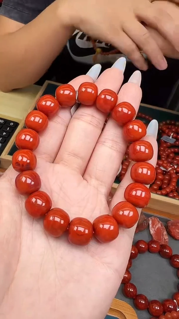 未镶嵌珠串南红玛瑙【C18】川料南红手串12mm+