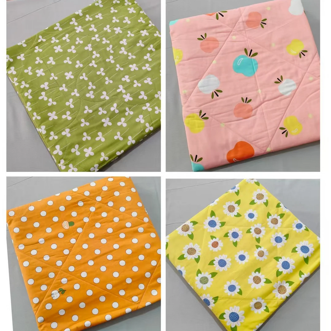 春秋夏薄被 全棉印花布 填充水洗棉花 羽丝棉单人被 双人被学生被