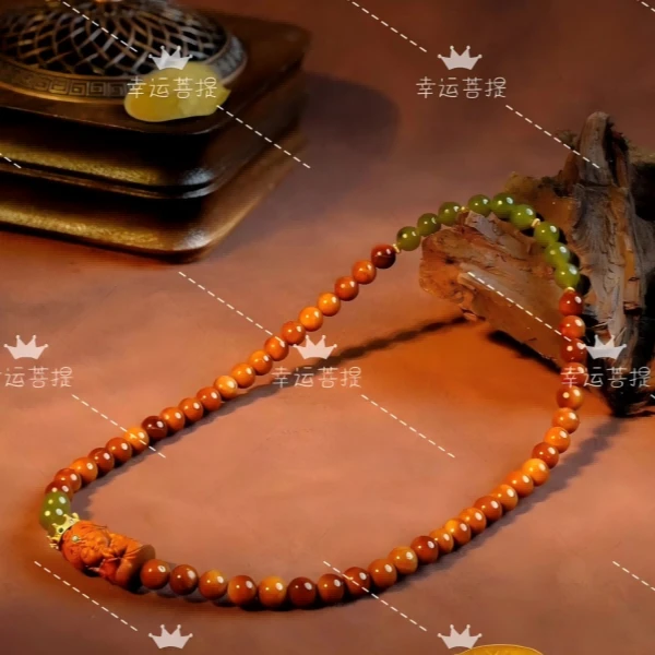 天然库克菩提双圈手串精品高抛菩提子女士款盘玩念珠文玩扎基拉姆