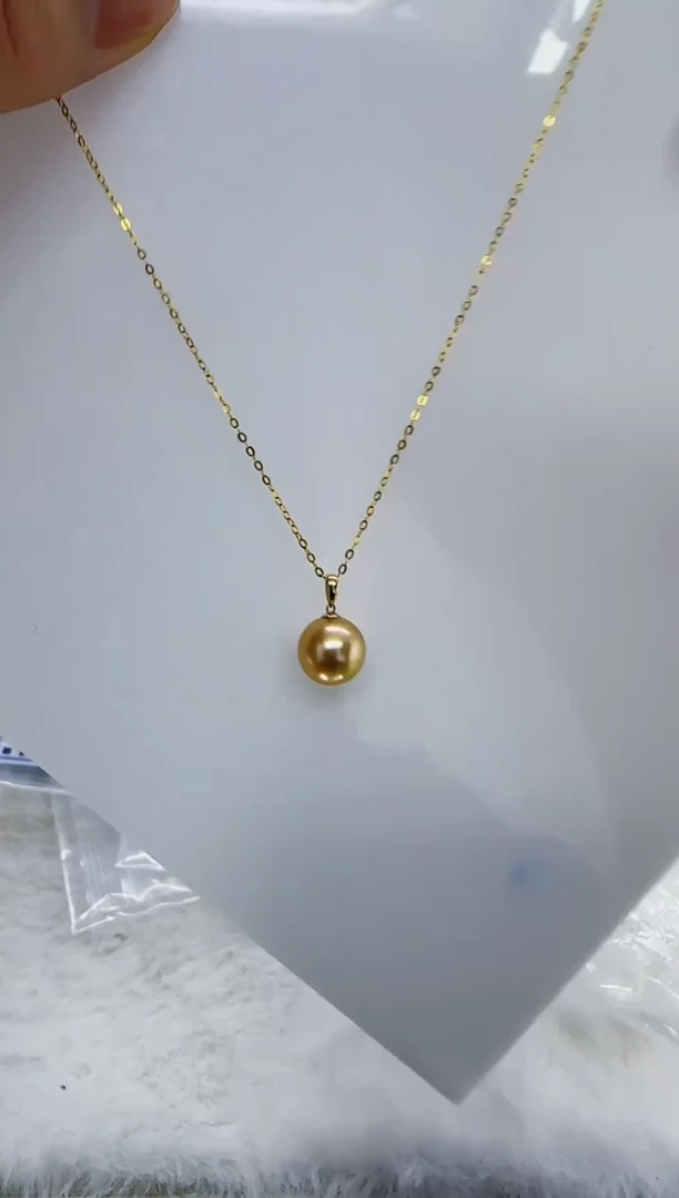 18K金镶嵌海水珍珠DA珍珠吊坠9 ss165