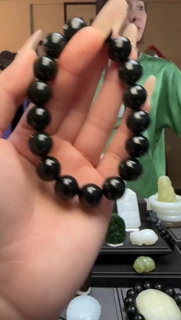 【闪购商品】和田玉青玉圆珠未镶嵌手串
