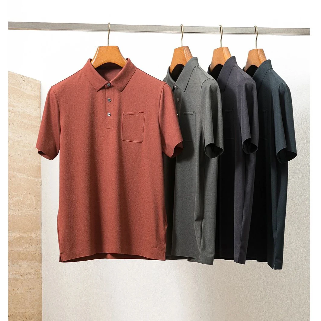 宝丫轻奢  T男式商务休闲空气感薄款短袖POLO衫上衣K2447