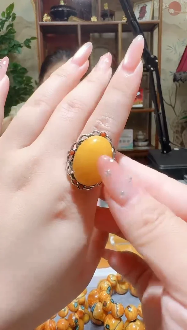 蜜蜡颈饰银S925镶嵌5016天然蜜蜡珠宝奇石全都保真