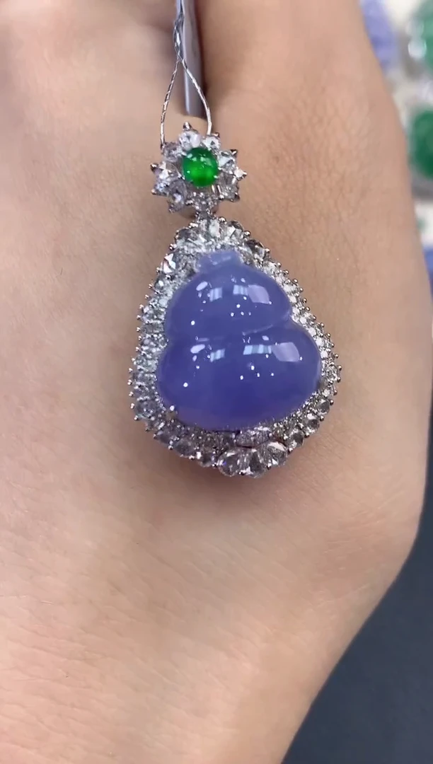 【闪购商品】翡翠吊坠(不含链)18K金镶嵌C78有色差