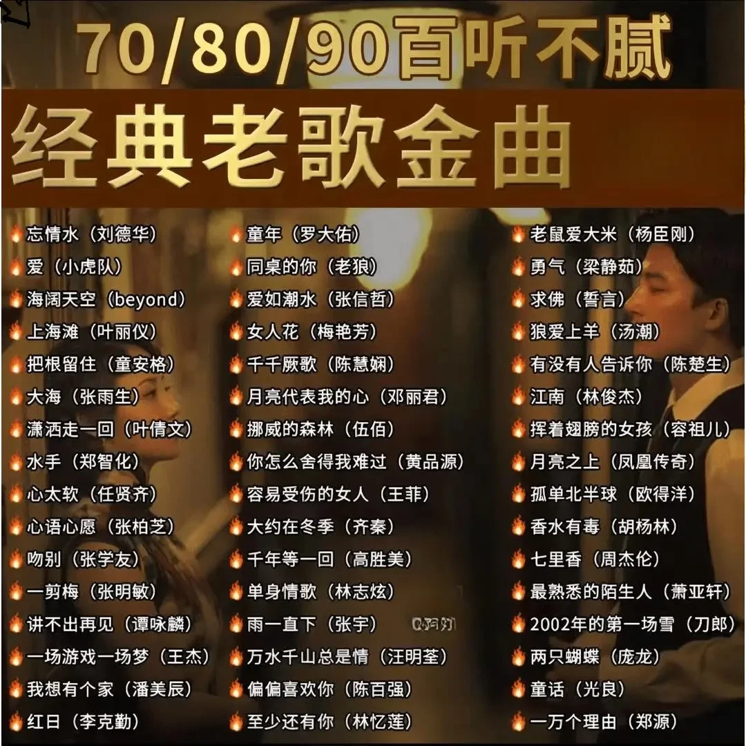 2025最新款怀旧流行歌曲音乐车载u盘 经典老歌70/80/90首首老歌