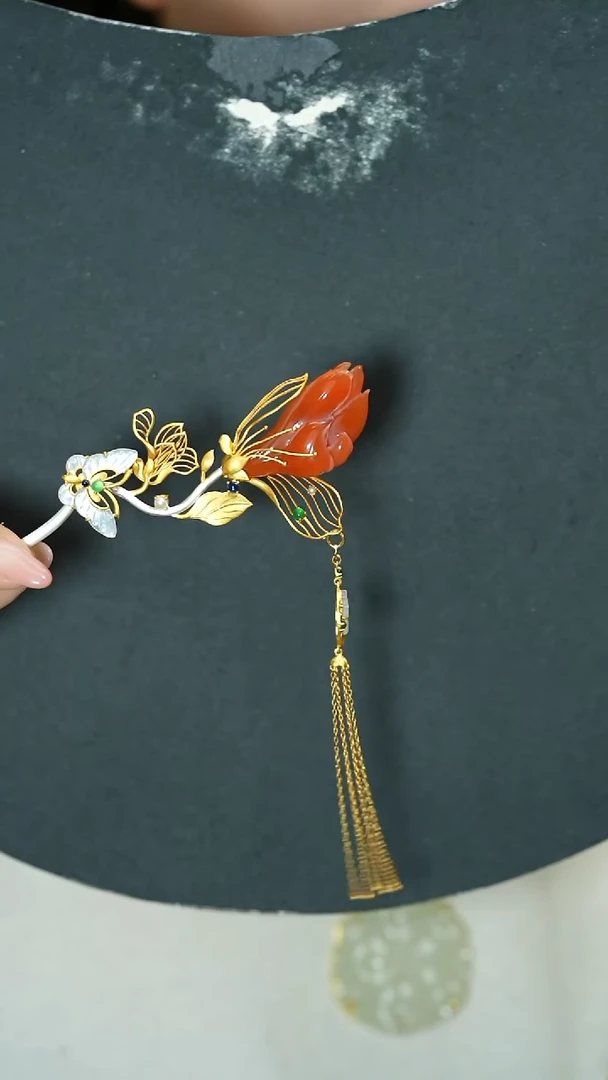 【闪购商品】南红玛瑙簪子银S925镶嵌支持48小时鉴赏