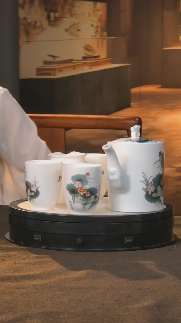 瓷片景德镇陶瓷 摆件 d137  一壶4杯  1公道杯