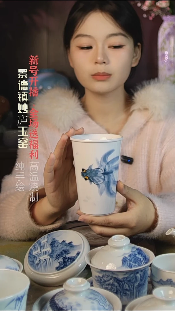 盘陶妙庐玉窑可乐杯微瑕