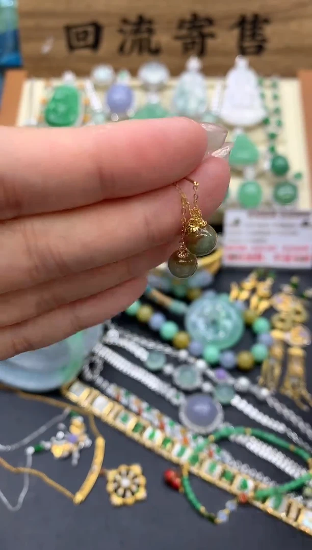 【闪购商品】翡翠耳饰18K金镶嵌76-中国好珍宝