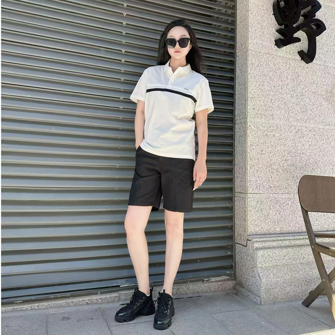 夏季新款男士翻领潮流简约拼色百搭薄款短袖运动休闲高级感POLO衫