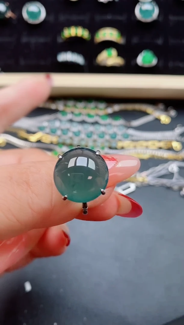 【闪购商品】翡翠戒指银S925镶嵌508050