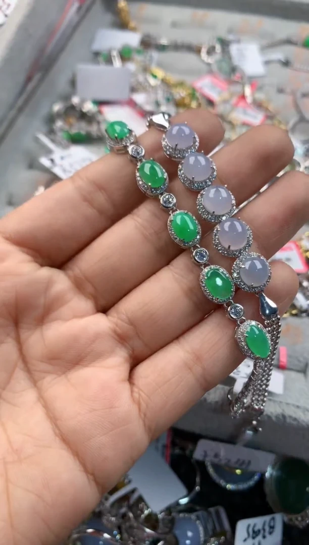 银S925镶嵌戒指翡翠5555---2