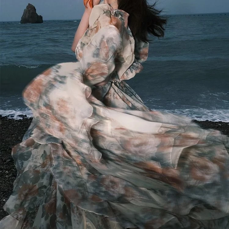 31-40（荣特服饰）大摆长款连衣裙气质显瘦