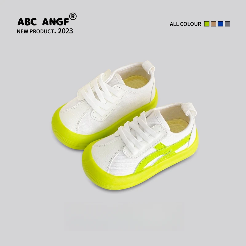 ABC ANGF官网宝宝学步鞋2025春秋新款板鞋女童面包鞋男童帆布鞋子