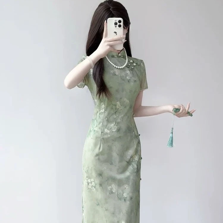 【清芷】旗袍改良年轻款少女2025新款新中式高端连衣裙日常可穿夏季