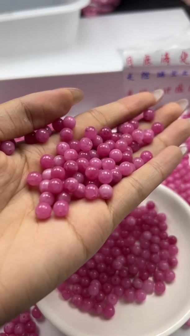 玛瑙/玉髓颈饰未镶嵌w820红纹石6mm*100颗