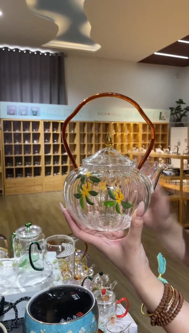 手工艺品玻璃金狮通运壶琥珀把瓜楞桂花啊