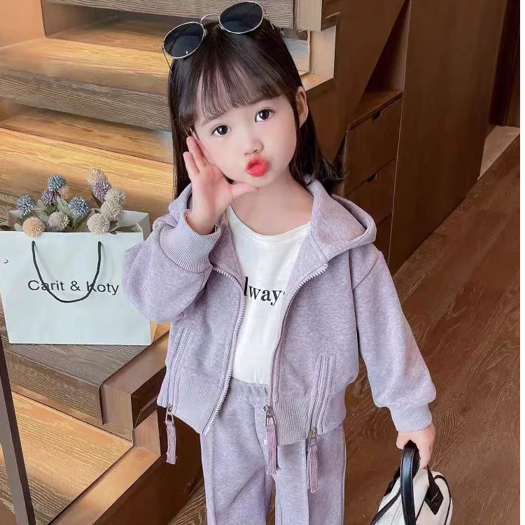 52086女童秋装套装2025新款时髦洋气儿童外套裤子秋季运动两件套